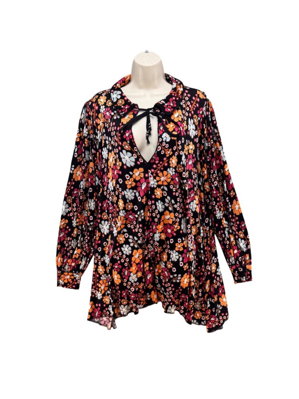 Free People Daisy Jane Mini Dress Multi Fall Floral Long Sleeve Pockets Size S